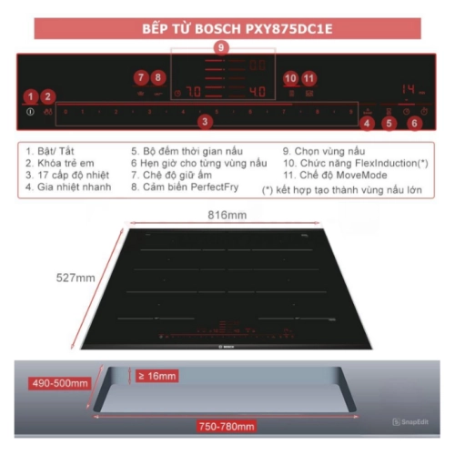 Bếp từ Bosch PXY875DC1E Series 8 Xuất Xứ Tây Ban Nha
