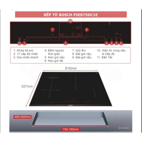 Bếp từ bốn Bosch TGB.PIE875DC1E Series 8