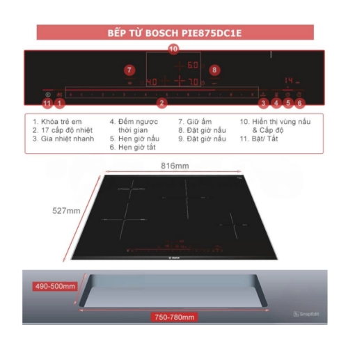 Bếp từ Bosch PIE875DC1E Serie 8