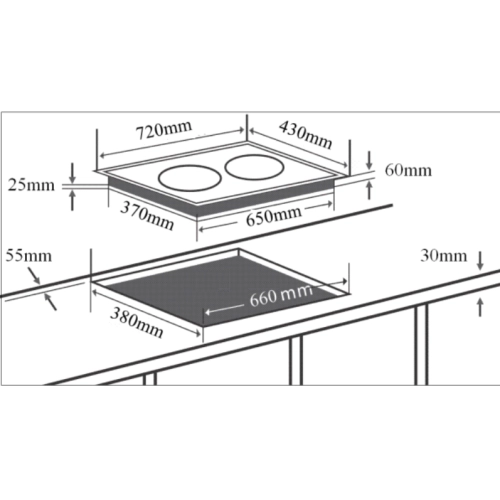 Bếp từ đôi Chefs EH-DIH203