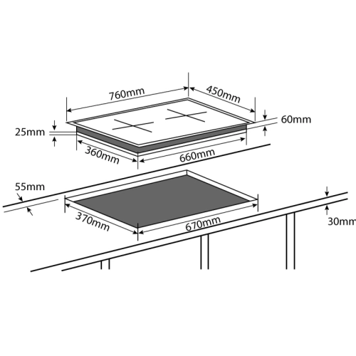 Bếp từ đôi Chefs EH-DIH836