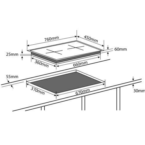Bếp từ đôi Chefs EH-DIH889
