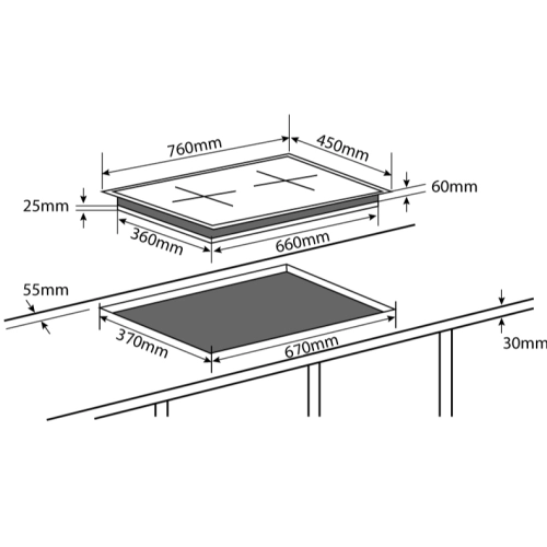 Bếp từ đôi Chefs EH-DIH896