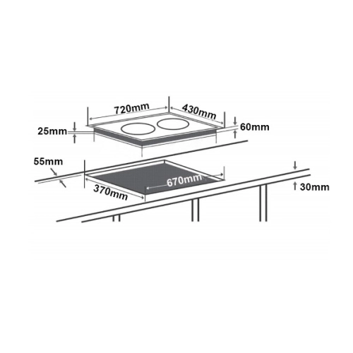 Bếp từ đôi Chefs EH-DIH668