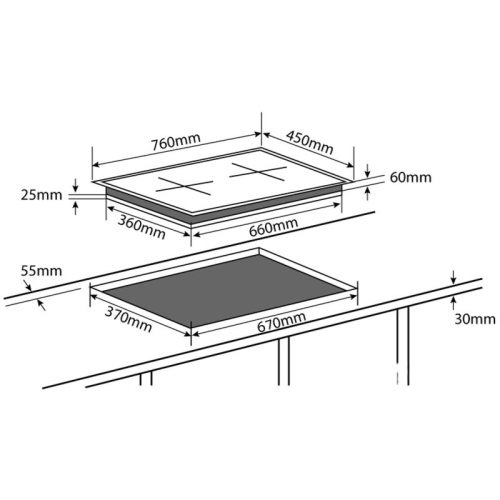 Bếp từ đôi Chefs EH-DIH893