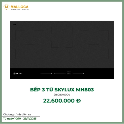 Bếp kính âm 3 từ Skylux MH-803