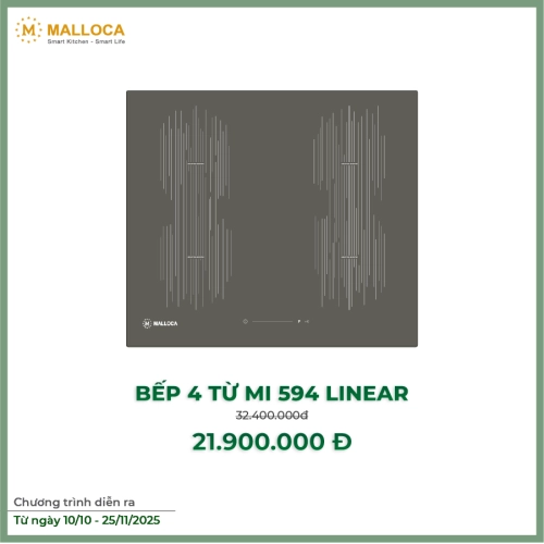 Bếp kính âm 4 từ MI 594 LINEAR