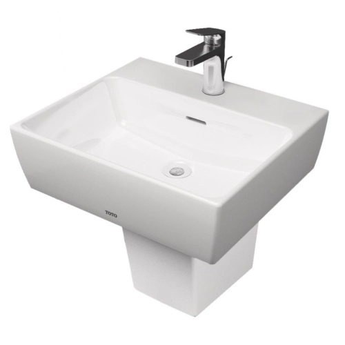 Chậu Rửa Mặt Lavabo TOTO LHT328CHR#XW (LHT328C) Chữ Nhật Treo Tường Chân Ngắn