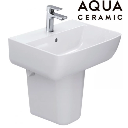 Lavabo Inax AL-312V/L-298VC (AL312V/L298VC) Treo Tường Chân Ngắn Aqua Ceramic