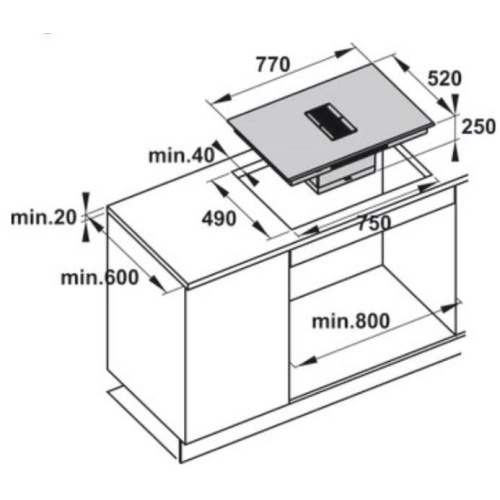 Bếp từ kết hợp hút mùi Hafele HC-IHH77D 536.61.655