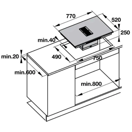 Bếp từ kết hợp hút mùi Hafele HC-IHH77A 539.66.822